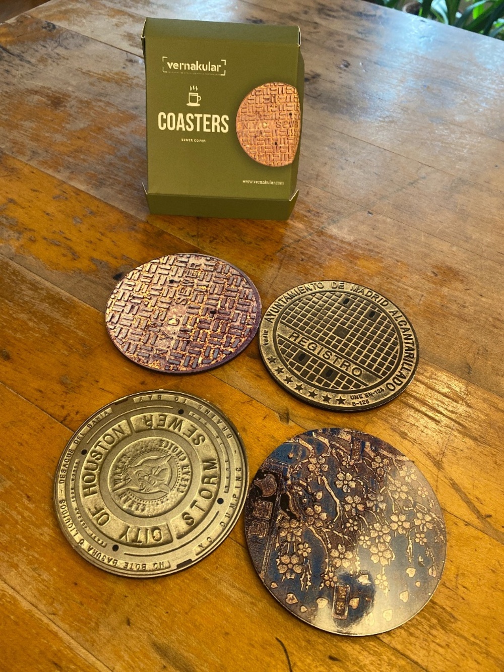 Vernakular N.Y.C. Sewer Cover Coasters Set | NYC Street Photography Gift